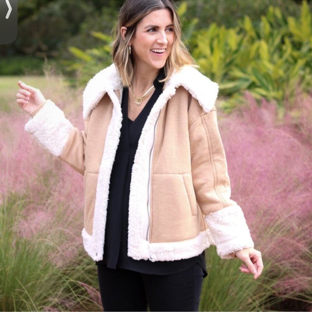 CAbi McQueen Coat Sherpa Tan #3908